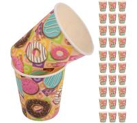 KOCKSHION 50pièces Gobelets Papier Anniversaire Thème Donut Jetables Colorés pour Fête Garçon Fille Décoration Party Supplies Couleur Aléatoire