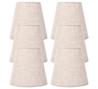 KOCKSHION 6 Pièces Abat-jour Mini Cylindrique en Tissu Pince, pour Lampe de Table Chevet, Facile à Installer, Structure Stable, pour Chambre ou Salon