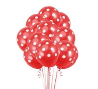 KOCKSHION Ballons en Latex Rouge 12 Pouces Ronds à Pois pour Décoration Romantique Couleur Aléatoire Lot de 25 de Fête de Fiançailles et Séances Photo