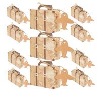 KOCKSHION Boîtes à Dragées Valise Vintage en Papier Kraft, Lot de 50 Mini Boîtes de Rangement Grande Capacité et Design Rétro pour Décorations de Fête de Mariage