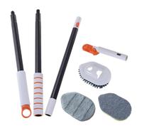 KOCKSHION Brosse de Nettoyage Multi-usages pour Sols Intérieur Manche Télescopique 3 Sections Poils Rigides et Tête en Microfibre pour Salle de Bain et Carrelage Nettoyage