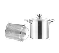 KOCKSHION Casserole en Acier Inoxydable 3,5l Panier de Friteuse Robuste et Poignée Ergonomique Cuisine Domestique