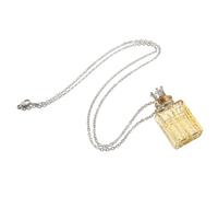 KOCKSHION Collier Pendentif Flacon Parfum Verre avec Bouchon Couronne Diffuseur Huiles Essentielles Portable Bijou Mémoire pour Femmes avec Chaîne Ajustable