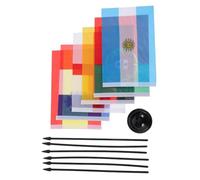 KOCKSHION Ensemble de Mini Drapeaux de Table 2026 avec Base Stable en Plastique pour Bureau, Décorations Portables pour Rassemblements Festifs et Événements Sportifs Réutilisable
