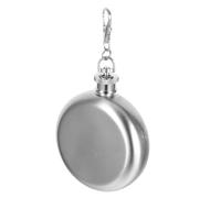 KOCKSHION Flasque à Alcool Forme Compacte en Acier Inoxydable 3oz Porte-clés Portable et Design Romantique pour Camping et Sorties