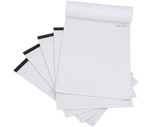 KOCKSHION Lot de 5 blocs-notes A4 en papier blanc détachables | Pour prise de notes et brouillons, usage au bureau et à l’école, format simple, multifonction pour le suivi et l’écriture