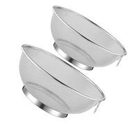 KOCKSHION Passoire Bol en Acier Inoxydable 2pcs à Mailles Fines, Grosse Capacité, Multi-usage pour Riz et Pâtes, pour Préparation de Repas Familiaux