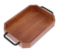 KOCKSHION Plateau en Bois Rectangulaire Double Poignée, Surface Lisse, Grosse Capacité, Plateau Décoratif pour Petit-déjeuner et Service en Boutique de Gâteaux