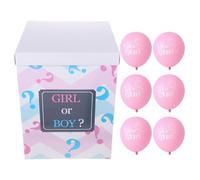 KOCKSHION Set de Décoration Gender Reveal et Matériaux Robustes avec Boîte à Ballons Rose et Confettis en Papier Design Unique pour Fêtes de Grossesse et Rassemblements