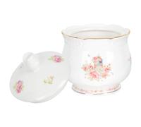 KOCKSHION Sucrier en Céramique Design Pratique et Réutilisable Couvercle Blanc pour Sucre en Cubes et Petits Objets pour Cafés et Bureaux
