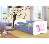 Kocot Baby Dream Lit pour Enfant avec Protection Anti-Chute et Matelas à Lattes Bleu 140 x 70 cm