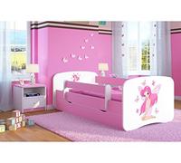 Kocot Baby Dream Lit pour Enfant avec Protection Anti-Chute et Matelas à Lattes Rose 44 Motifs