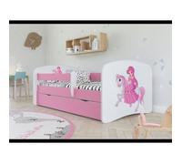 Kocot Kids Lit princesse rose Babydreams à cheval 80 x 180 cm avec tiroir et barrière
