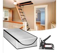 Kocusu Couverture D'isolation Pour Escaliers, 4 mm Housse D'isolation pour Escalier de Grenier, Avec pPistolet à Clous et Fermetures Eclair, pour Escalier Escamotable, 138 x 64 x 28 cm