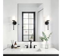 KOCUUY Miroir de Salle de Bain rectangulaire sans Cadre, Miroir Mural 60x90 cm, Miroir en Verre incassable, réflexion HD, Design Moderne, adapté à la Salle de Bain, la Chambre à Coucher