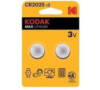 Pile lithium CR2025 3V KODAK MAX Blister de 2 piles (Vendu par 12)