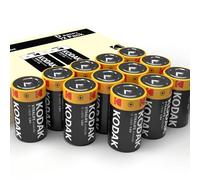 Kodak Xtralife Lot de 12 Piles alcalines D 1,5 V (LR20) pour Lampes de Poche, Jouets, Lampes de Poche et appareils électroniques à Haute consommation - Durée de Vie de 10 Ans