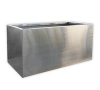 Köhko® Jardinière de design en acier inoxydable Viva 60 x 27 x 26 cm | grand pot de plantes rectangulaire, brossé à la main