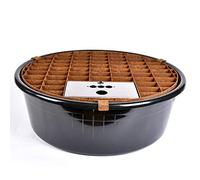 Köhko Kit de grille de recouvrement en acier Corten avec bac en polyéthylène Ø 55 cm (45 l) pour fontaine à jeu d'eau