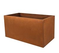 Köhko® Pot de fleurs design Viva en acier Corten 60 x 27 x 26 cm | Bac à fleurs aspect rouille