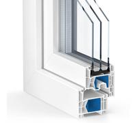 Kömmerling 76 AD, fenêtre pvc, blanc RAL 9016, 500 x 500 mm, 1 vantail vitrage fixe, configurer individuellement