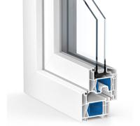 Kömmerling 88 MD, fenêtre pvc, blanc RAL 9016, 500 x 500 mm, 1 vantail vitrage fixe, configurer individuellement