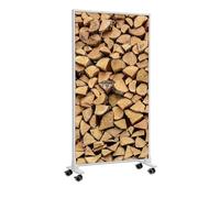 Könighaus Chauffage d’appoint infrarouge avec photo sur pied - 600 W - économe en énergie = chauffe en 2 min - pieds & thermostat - chauffage mobile sur pied - Avec beau motif : Bois