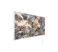 Könighaus chauffage image infrarouge 1200W | Garantie 5 ans | Double protection surchauffe | Corps ultra-plat pour pièces 18-29 m² | Motif : 08. Pierre naturelle | Cadre blanc