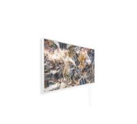 Könighaus chauffage image infrarouge 450W | Garantie 5 ans | Double protection surchauffe | Corps ultra-plat pour pièces 5-12 m² | Motif : 08. Pierre naturelle | Cadre blanc