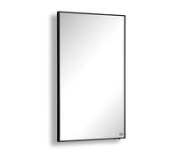 Könighaus chauffage infrarouge miroir - 600 W cadre noir incl. thermostat - Chauffage miroir économe en énergie avec garantie de 5 ans - Chauffage mural infrarouge - Chauffe en 2 minutes