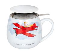 Könitz Le Petit Prince Avion Becher, Tasse, Teetasse, Französisch, mit Sieb und Deckel, Porzellan, 420 ML, 11 5 143 2317
