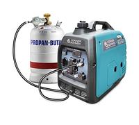 LPG/benzín invertorový generátor KS 3100iG S od Könner & Söhnen. Zvukotesné puzdro (63 dB Lpa 7 m). Maximálny výkon 3100 W*, zásuvka Schuko 230 V, 2 USB porty, LED displej, ECO režim, medené vinutia,