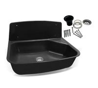 kör4u Évier à bec noir 52,6 cm en plastique pour évier, cave, jardin