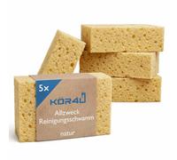 kör4u Lot de 5 éponges de nettoyage multi-usages naturelles d'environ 160 x 100 x 50 mm, extra larges et absorbantes pour la maison, l'atelier, la construction, le carrelage et les surfaces