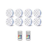 KOESRXNQW Lumière de Piscine éclairage sous-Marine lumière LED Submersible sans Fil IP68 projecteur extérieur for étang d'aquarium éTanche SûR(8 Light 2 Remote,8.5CM)