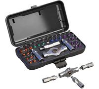 Koeutoze Tournevis à cliquet 24 en 1 - Kit tournevis magnétique de précision avec 24 embouts S2, poignée en aluminium amovible, outils de réparation pour meubles, bricolage, PC - Compact et portable