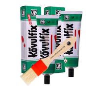 Kövulfix Kit de colle de contact 240 g + pinceau - Colle à chaussures extra forte, imperméable et flexible - Colle universelle pour cuir, caoutchouc, textile, chaussures, ciel de toit, auvent