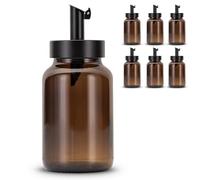 Koffs Design Lot de 6 sucriers avec doseur en acier inoxydable - Saupoudreuse individuelle pour sucre, saupoudres, graines de sésame, graines et plus encore - Pot à sucre moderne en verre avec