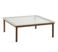 Kofi Table basse 100x100 cm Hay Noyer - Verre clair cannelé - HAY 941761
