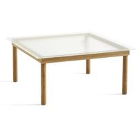 Kofi Table basse 80x80 cm Hay Chêne massif - Verre cannelé transparent - HAY 941729