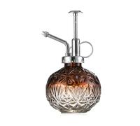 KoGiio Verre Plantes Vaporisateur D'arrosage, 240ml Rétro avec Pompe Supérieure Arrosoir, Une Main Darrosage Pulvérisateur Brumisateur pour Jardinage Plantes, L'alcool Dégradé Marron-Buse argentée