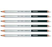 Koh-I-Noor mots croisés et SUDOKU Pencils. Mine 2B-Mines, Lot de 6 gommes en argent