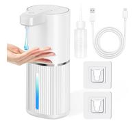 KOHRIUK Distributeur de Savon Liquide Automatique Mural 380ml,Étanche IPX5,Rechargeable USB-C,par Cuisine,Bain,Hôtel(A)