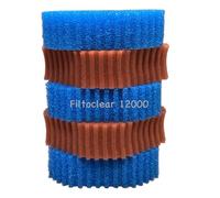 Koi- und Bonsaipark Herdecke KH Lot d'éponges de rechange pour filtre de bassin Filtoclear 12000 - 3 x bleu/2 x rouge - Convient pour filtre Oase - Kit complet de traitement de l'eau - Éponges