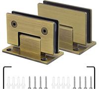 KOINEN Charnières d'armoire, Charnières de porte en verre, 2 charnières de douche de porte battante en bronze à 90 °, acier inoxydable 304, pince en verre