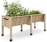KOIOPLIE Bac potager surélevé en bois de cèdre , jardinière 116.5x60x77cm | Bois de cèdre naturel, liner géotextile amovible, crochets intégrés, profondeur 34,8cm. Idéal pour terrasse, balcon, patio