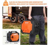 KOIOPLIE Générateur inverter 3500W silencieux essence, groupe électrogène portable 230V 50Hz pour camping-car, double sortie AC