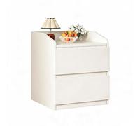 Koioplie Table de Chevet Moderne 2 tiroirs Design scandinave Blanc 60cm | PB+MDF épais, coulisses métal, surface hydrofuge anti-rayures, rebord 3 côtés. Idéal pour chambre, salon, entrée