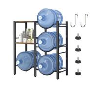 kokdid Porte-seau à eau mobile avec trois niveaux et pour usage domestique en acier au carbone Support de rangement vertical pour bouteille économiseur d'espace