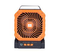 kokdid Ventilateur d'extérieur rechargeable avec panneau solaire 7800 mAh Batterie 4 vitesses Éclairage LED Minuteur pour Camping Voyage Urgences Ventilateur extérieur à piles avec fonction minuterie